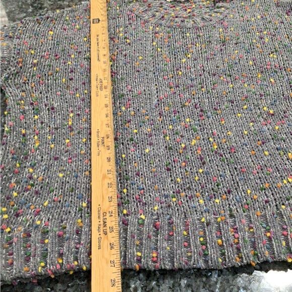 Women’s Seven7 Gray Confetti Crew Neck Plus Size XX Sweater with Ruffle Detail - Picture 6 of 8